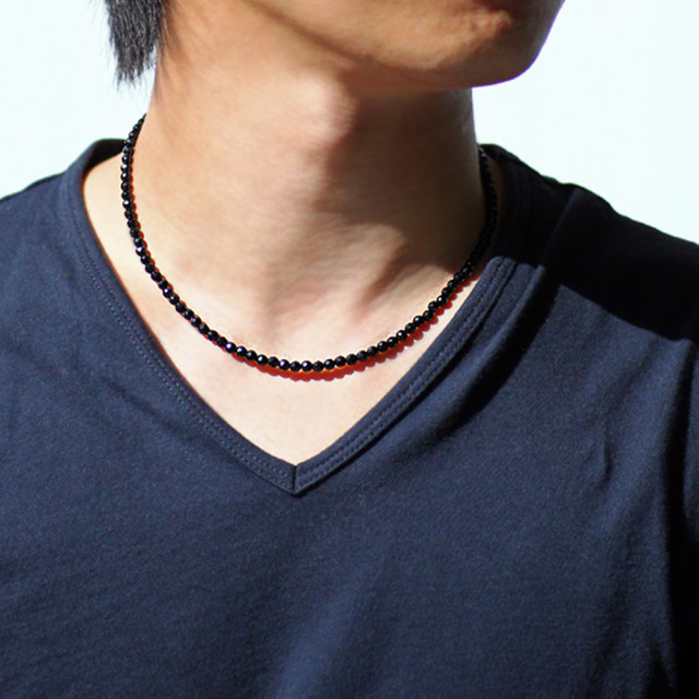 FLUI (フルイ) ブランド オニキススモールストーン ネックレス メンズ  