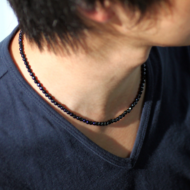 FLUI (フルイ) ブランド オニキススモールストーン ネックレス メンズ