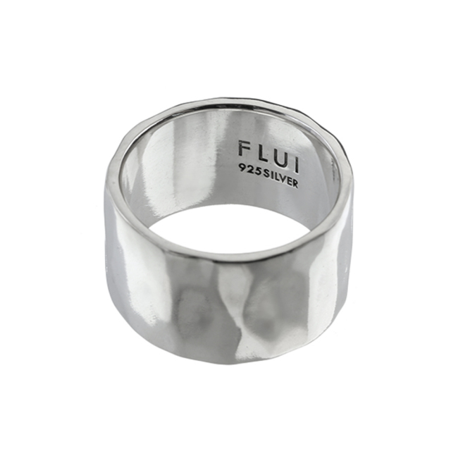 オーダーメイド品。ハンマードシルバーリング2個セット FLUI (フルイ) ブランド ハンマード デザイン リング メンズ
