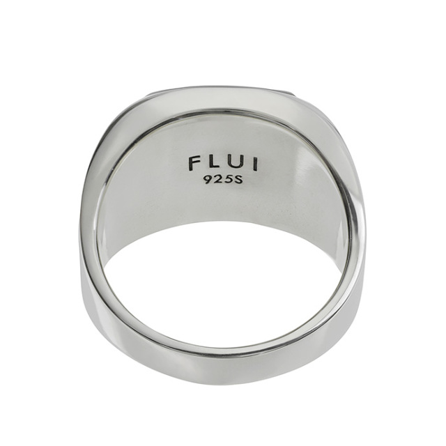 FLUI (フルイ) ブランド スクエア ストーン シグネット リング メンズ