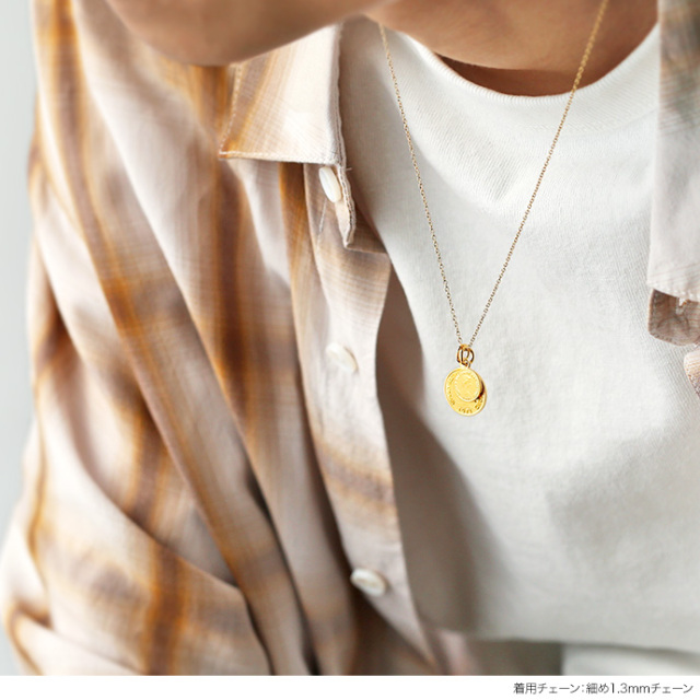 シュメール】ダブルゴールドエリザベスコインペンダント｜真鍮｜PVD