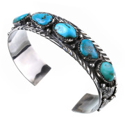 クインテット ターコイズ バングル シルバー アクセサリー ターコイズ インディアンジュエリー [シルバーブレスレット]