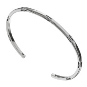 トライアングル パターン スクエア バングル シルバー アクセサリー ネイティブ系 [シルバーブレスレット]