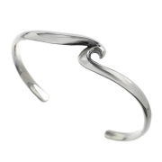 スクロール フォルム バングル シルバー アクセサリー メンズ ウェーブ 波 [シルバーブレスレット]