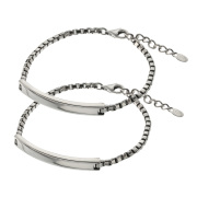 【ペア販売】 ベネチアン チェーン プレート ペア ブレスレット シルバー アクセサリー ペアブレスレット [シルバーブレスレット]