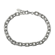 シンプル ライン 4面カット アズキ チェーン ブレスレット シルバー925 アクセサリー メンズ [シルバーブレスレット]