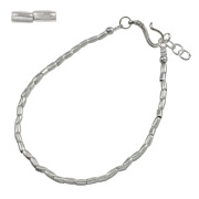 カレンシルバー シンプル パイプビーズ ブレスレット メンズ シルバー アクセサリー チューブ [シルバーブレスレット]