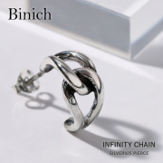 インフィニティ チェーン フープ スタッド ピアス メンズ シルバー925 アクセサリー フープ フープピアス スタッドピアス [シルバーピアス] 片耳用 (1個売り)