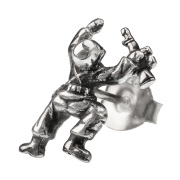 スカル ソルジャー スタッドピアス シルバー アクセサリー ピアス メンズ 兵士 兵隊 骸骨 ミニチュア [シルバーピアス] 片耳用(1個売り)