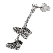 スニーカー チェーン ドロップピアス シルバー アクセサリー ピアス メンズ ミニチュア 靴 シューズ [シルバーピアス] 片耳用(1個売り)