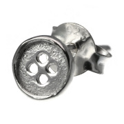 シルバーピアス (bae-0901) 洋服 ボタン 四つ穴 スタッドピアス シルバー アクセサリー ミニチュア [シルバーピアス] 片耳用(1個売り)