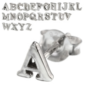 アルファベット スタッド ピアス イニシャル シルバーアクセサリーメンズ レディース ペア 片耳用(1個売り) [シルバーピアス]