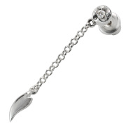 サクラ 花びら チェーン ドロップ ピアス 桜 さくら メンズ シルバー アクセサリー 男性 [シルバーピアス] 片耳用(1個売り)