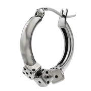 トリプル ダイス コネクト フープ ピアス メンズ シルバー アクセサリー 男性 サイコロ [シルバーピアス] 片耳用(1個売り)