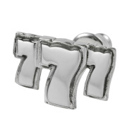 スリー セブン スタッド ピアス メンズ シルバー925 アクセサリー ジャックポット 777 トリプルセブン ラッキーセブン [シルバーピアス] 片耳用 (1個売り)