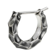 燻し 槌目 デザイン フープピアス メンズ ピアス シルバー アクセサリー 男性 [シルバーピアス] 片耳用(1個売り)
