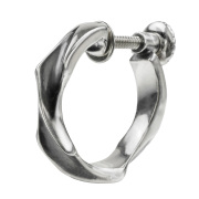 ツイスト デザイン イヤリング メンズ レディース シルバー925 アクセサリー ネジ式 スクリュー ピアス穴不要 ノンホール [シルバーピアス] 片耳用 (1個売り)