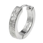 ハワイアン パターン フラット フープピアス 遮蔽式 シルバー ピアス メンズ 男性 [シルバーピアス] 片耳用(1個売り)