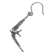 ツバメ フック ピアス メンズ シルバー925 アクセサリー フックピアス ドロップピアス 燕 つばめ [シルバーピアス] 片耳用 (1個売り)