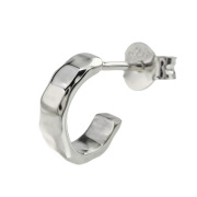 直径10mm スモール 槌目 フープ スタッド ピアス メンズ レディース シルバー925 アクセサリー [シルバーピアス] 片耳用 (1個売り)