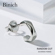 ランダム カット フープ スタッド ピアス メンズ シルバー925 アクセサリー フープ フープピアス スタッドピアス [シルバーピアス] 片耳用 (1個売り)