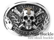 ファイアー スカル バックル シルバー ジルコニア