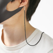 ブラックスピネル マスクチェーン マスクストラップ マスク用チェーン シルバー925 アクセサリー