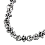 フラワー クロス チェーン ネックレス シルバー アクセサリー デザインチェーン [シルバーチェーン]