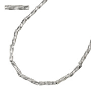 カレンシルバー ツイスト パイプビーズ ネックレス 55cm メンズ レディース シルバー アクセサリー[シルバーチェーン]