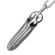 シルバーペンダント (bap-01-187-top) (トップのみ)  フェザー 羽 ネックレス メンズ シルバー アクセサリー[シルバーペンダント]
