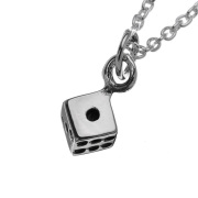シンプル スモール ダイス ペンダント ≪トップのみ≫ メンズ ネックレス シルバー アクセサリー サイコロ ミニチュア [シルバーペンダント]