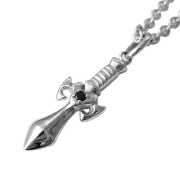 ジルコニア ダガー ペンダント ≪トップのみ≫ 短剣 メンズ ネックレス シルバー アクセサリー ミニチュア [シルバーペンダント]