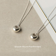 【ペア販売】スムースラウンド ペアペンダント ペアネックレス ≪1mm喜平チェーンセット≫ [シルバーペンダント]