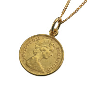 ミニ エリザベス コイン ペンダント (ゴールドカラータイプ) ≪トップのみ≫ メンズ ネックレス シルバー アクセサリー ゴールドコーティング [シルバーペンダント]