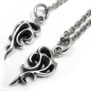 【ペア販売】トライバルハート ペア ペンダント ≪アズキチェーン≫ メンズ ネックレス シルバー アクセサリー [シルバーペンダント]