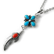フラワー フェザー ペンダント ≪トップのみ≫ メンズ ネックレス シルバー アクセサリー [シルバーペンダント]