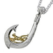 キャット オン フィッシュフック ペンダント≪トップのみ≫ メンズ ネックレス シルバー アクセサリー ハワイアン [シルバーペンダント]