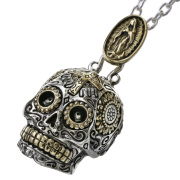 ラージ メキシカンスカル ＆ メダイ ペンダント ≪トップのみ≫ メンズ ネックレス シルバー アクセサリー スカル [シルバーペンダント]