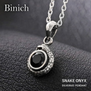 スネーク アラウンド ストーン ペンダント（オニキス） ≪トップのみ≫ メンズ ネックレス シルバー アクセサリー ヘビ 蛇 へび [シルバーペンダント]