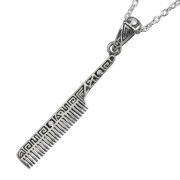 エンシェント パターン コーム ペンダント ≪トップのみ≫ メンズ ネックレス シルバー アクセサリー くし 櫛 美容師 理容師 [シルバーペンダント]