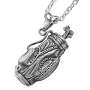 ゴルフ キャディバッグ ペンダント ≪トップのみ≫ メンズ ネックレス シルバー アクセサリー ゴルフクラブ ユニーク 面白 ミニチュア [シルバーペンダント]
