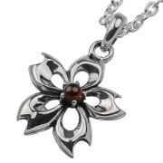 サクラ ポイント ガーネット ペンダント≪トップのみ≫ メンズ シルバー アクセサリー 桜 [シルバーペンダント]