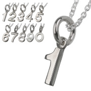 プレーン ナンバー ペンダント ≪トップのみ≫ メンズ レディース ネックレス シルバー アクセサリー 数字 [シルバーペンダント]