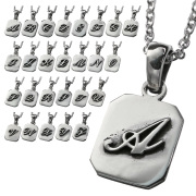 アルファベット プレート ペンダント ≪トップのみ≫ メンズ レディース ネックレス シルバー アクセサリー イニシャル [シルバーペンダント]