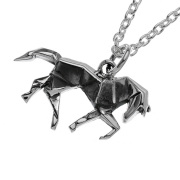 折り紙 ホース ペンダント ≪トップのみ≫ メンズ ネックレス シルバー アクセサリー 馬 ミニチュア [シルバーペンダント]