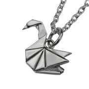 折り紙 バード ペンダント ≪トップのみ≫ メンズ ネックレス シルバー アクセサリー 鳥 鶴 白鳥 折紙 折り鶴 ミニチュア [シルバーペンダント]