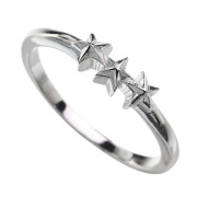 マイクロ スリー スター リング シルバー 星 細め 指輪 [シルバーリング]