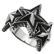 ハニカム トリプル スター リング メンズ 星 指輪 [シルバーリング]