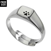 キャット ステップ ミニ 印台 リング シルバー アクセサリー 印台 リング 指輪 シルバー925 猫 ねこ ネコ 足跡 肉球 [シルバーリング]