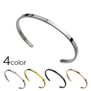 3.5mm ステンレス バングル メンズ ブレスレット 細め シンプル [ステンレスブレスレット]